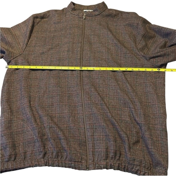 Vintage BonWorth Plaid Zip Up Jacket L/XL Brown Checkered USA Made 🇺🇸 1990s 1980 - Picture 7 of 9